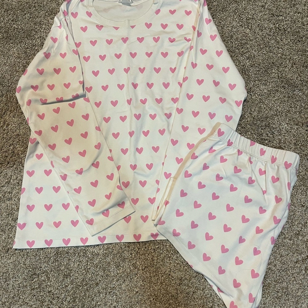 Women's Pink Heart Pajama Set